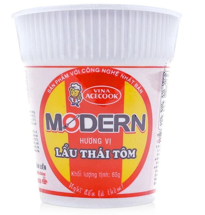 Mì ly ăn liền Modern vị lẩu Thái tôm Acecook 65g