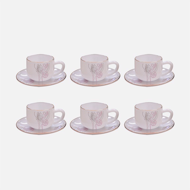 Bộ tách trà nhỏ 12 chi tiết dáng tròn họa tiết Hoa dây huyền bí