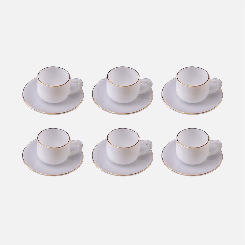 Bộ tách trà nhỏ 12 chi tiết dáng tròn trắng ngọc